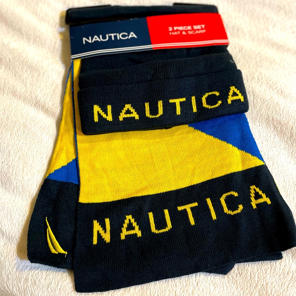 Brand NEW Nautica Mens beanie and shawl NEW WITH TAGS